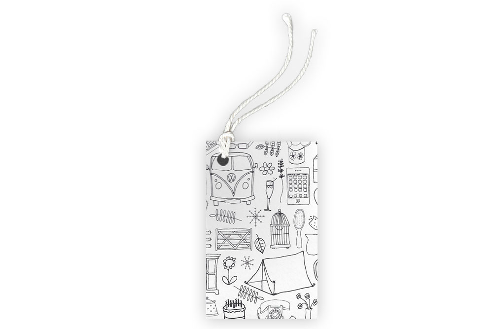 Black and White Touring Gift Tag