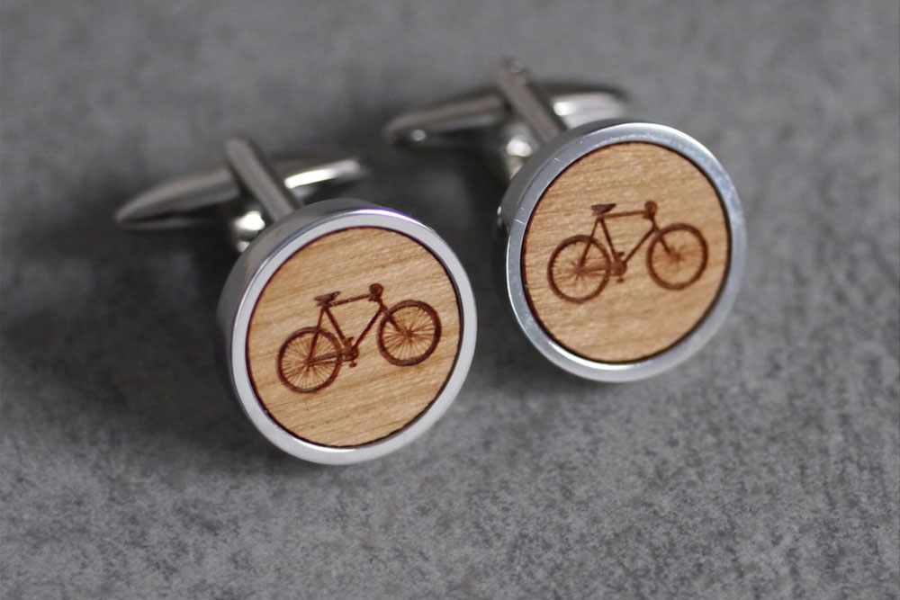 Maria Allen Rhodium Bicycle Cufflinks