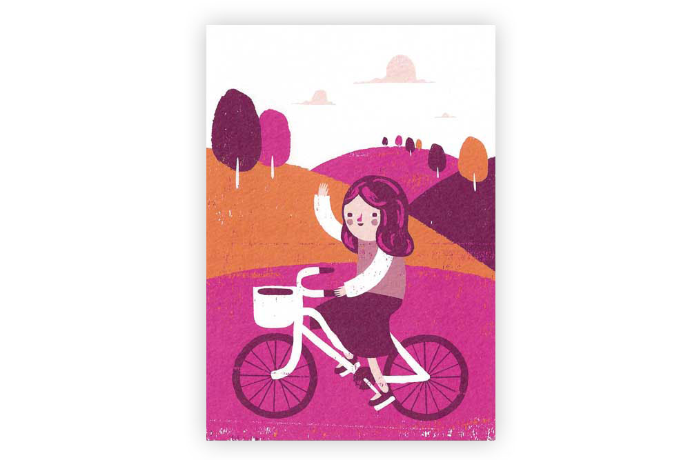 Girl’s Bicycle Greeting Card