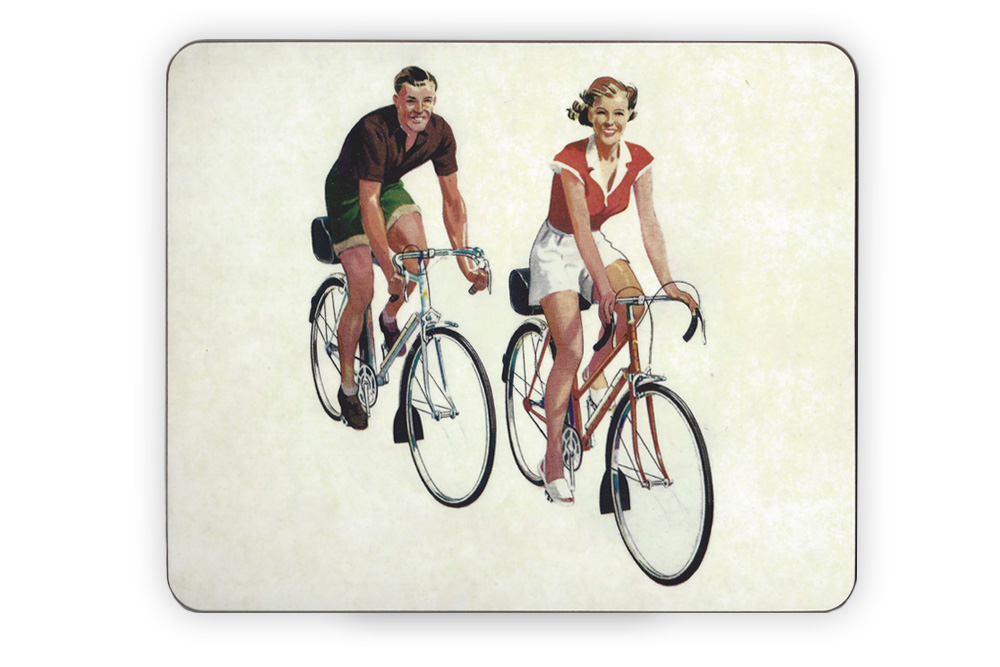 CycleMiles Vintage Couple Bicycle Placemat