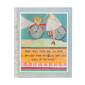Curly Girl Bicycle Notebook - Shine your little light