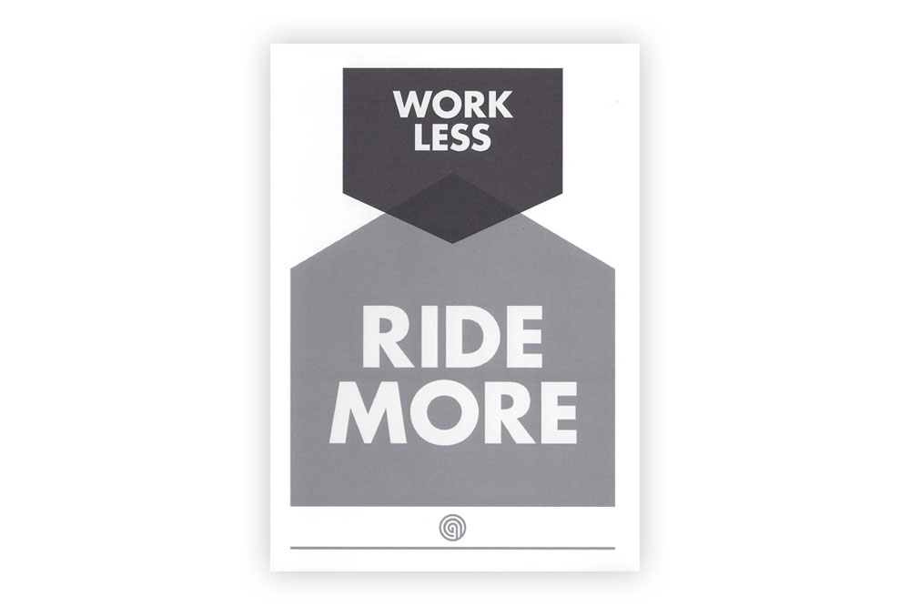 Work Less Ride More Bicycle Greeting Card by Anthony Oram