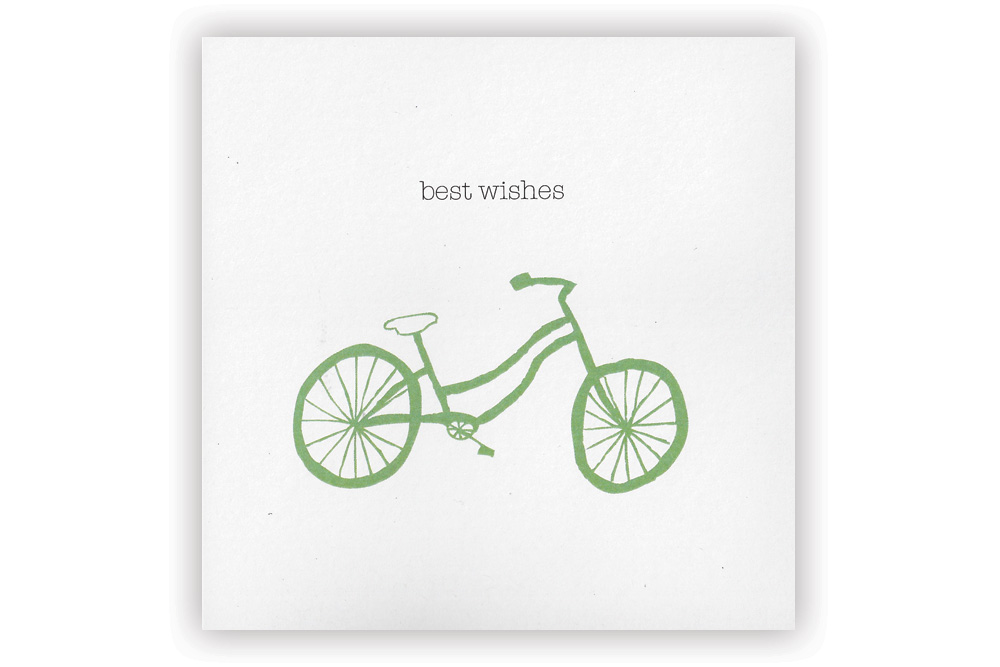 Best Wishes Green Bicycle Greeting Card