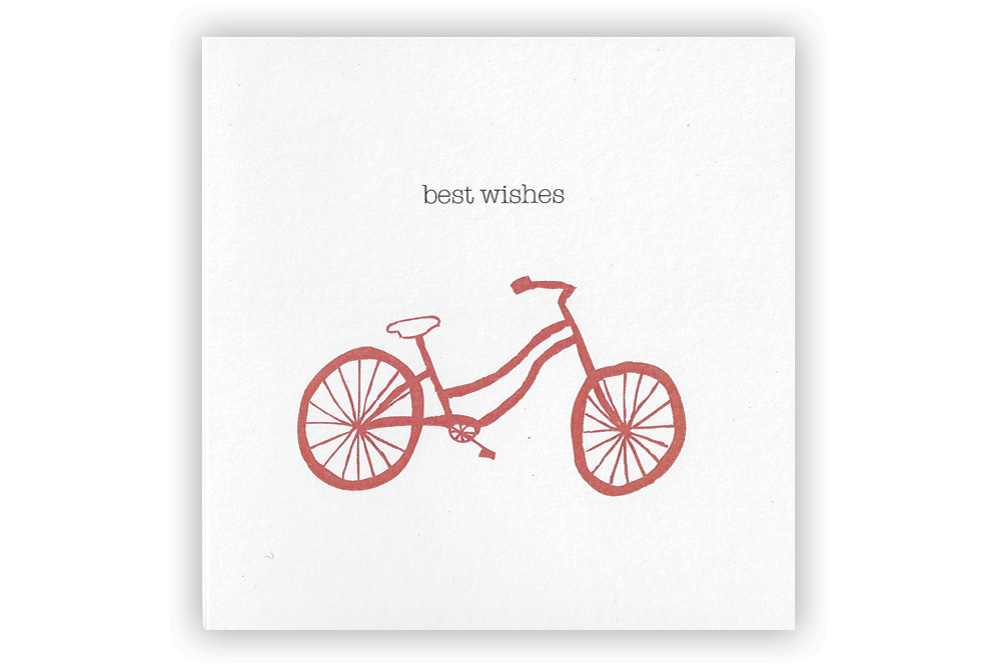 Best Wishes Red Bicycle Greeting Card