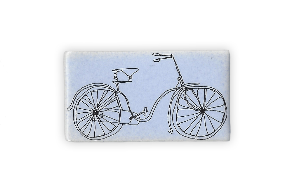 Ceramic Rectangle Bicycle Brooch