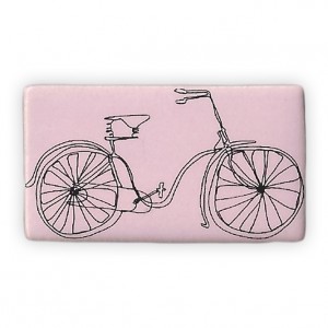 Ceramic Rectangle Bicycle Brooch