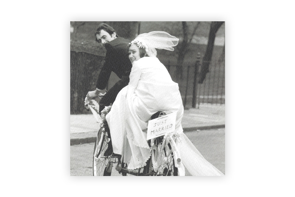 Just Married Bicycle Wedding Card