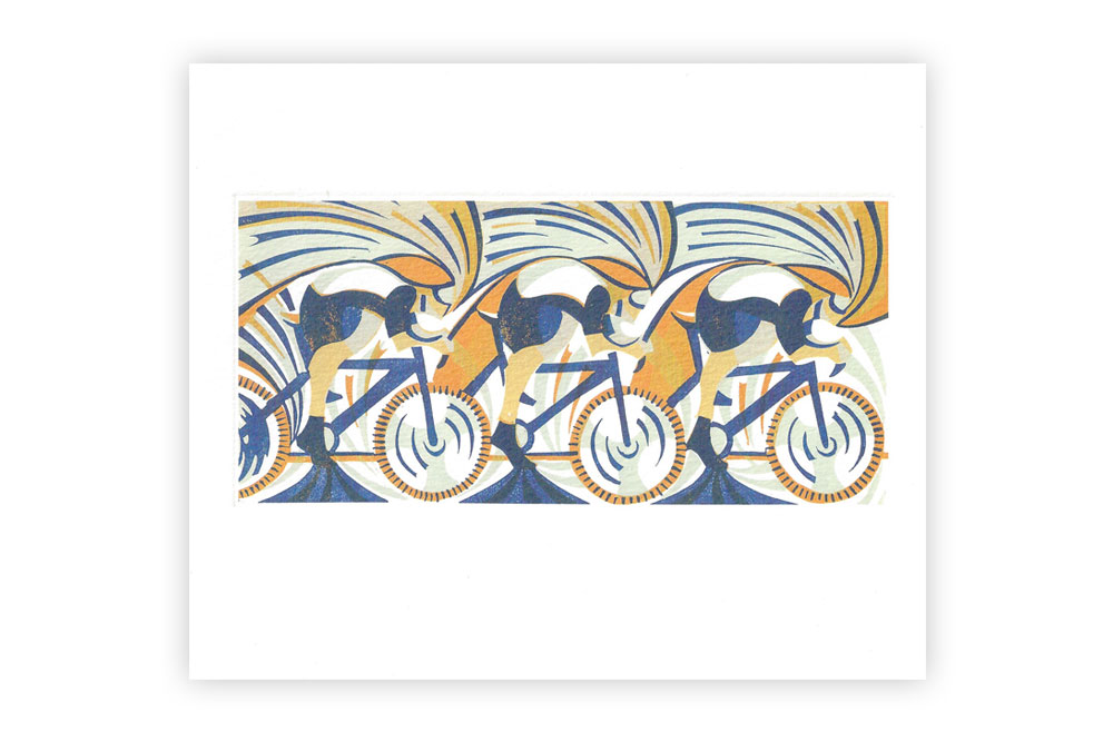 Round Wheels Bicycle Greeting Card by Paul Cleden
