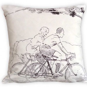 CycleMiles Black and White Vintage Bicycle Cushion