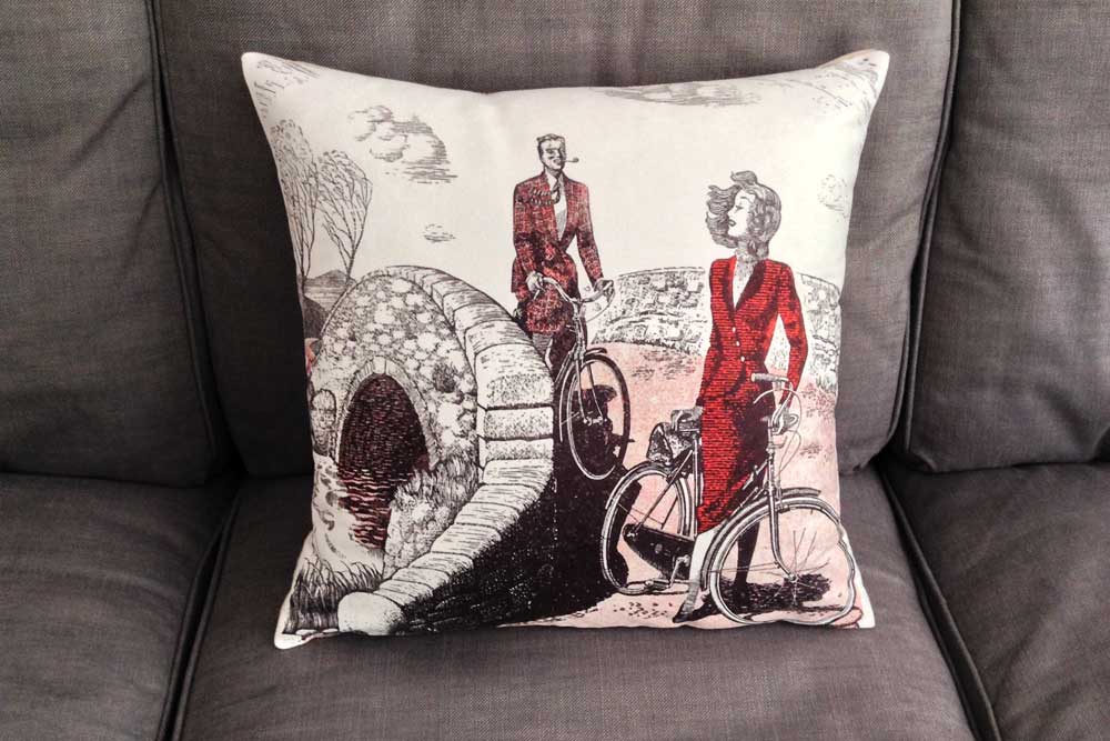 CycleMiles Vintage Couple Bicycle Cushion