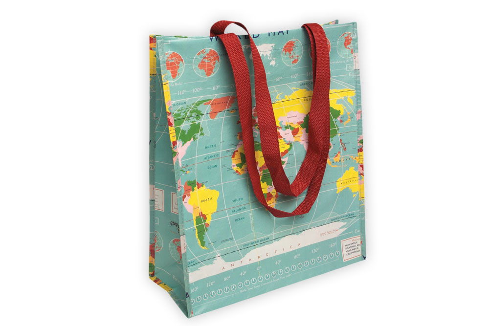 World Map Shopper Bag