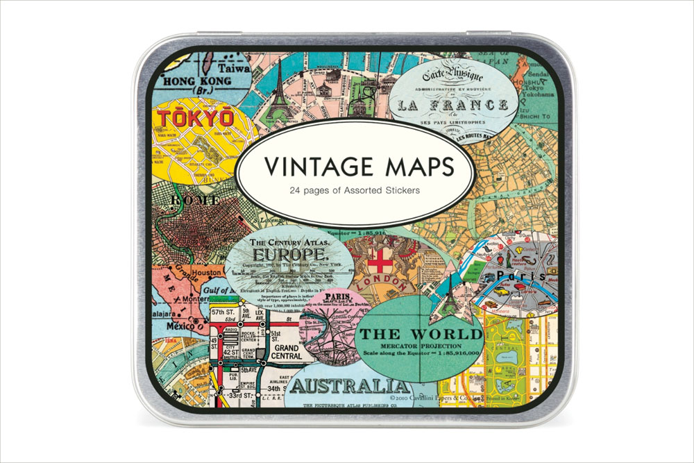 Vintage Map Stickers