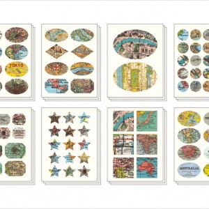 Vintage Map Stickers