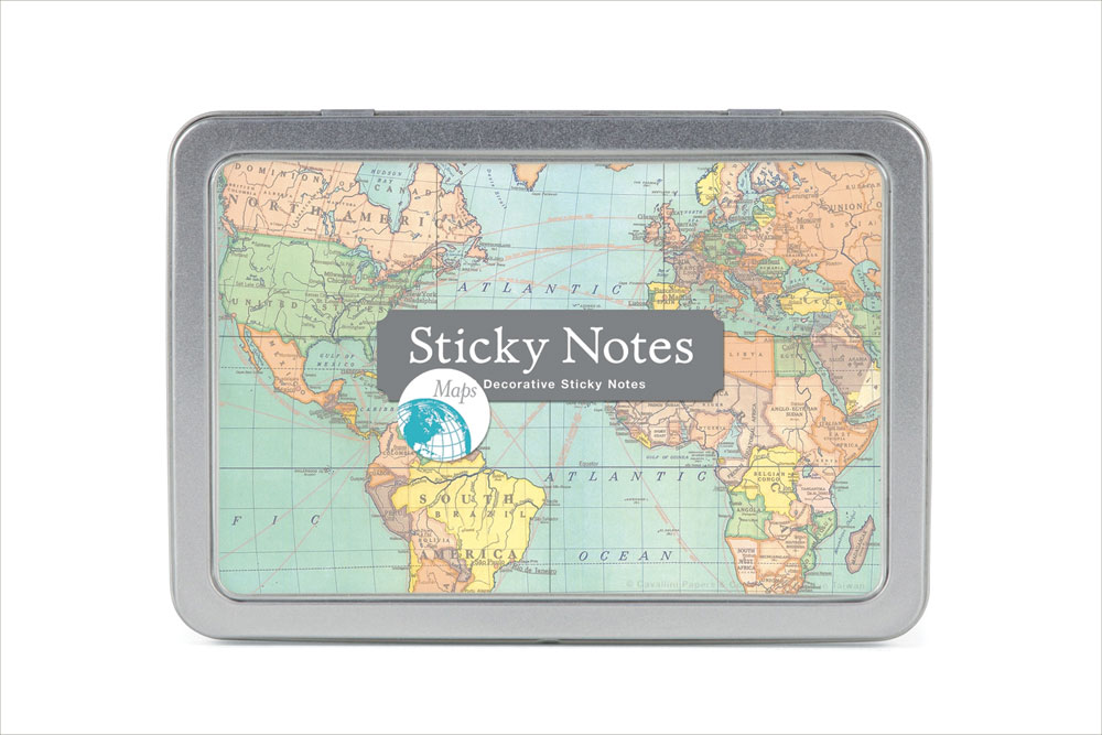 Vintage Map Sticky Note Set