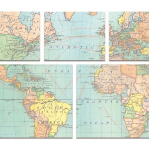 Vintage Map Sticky Note Set