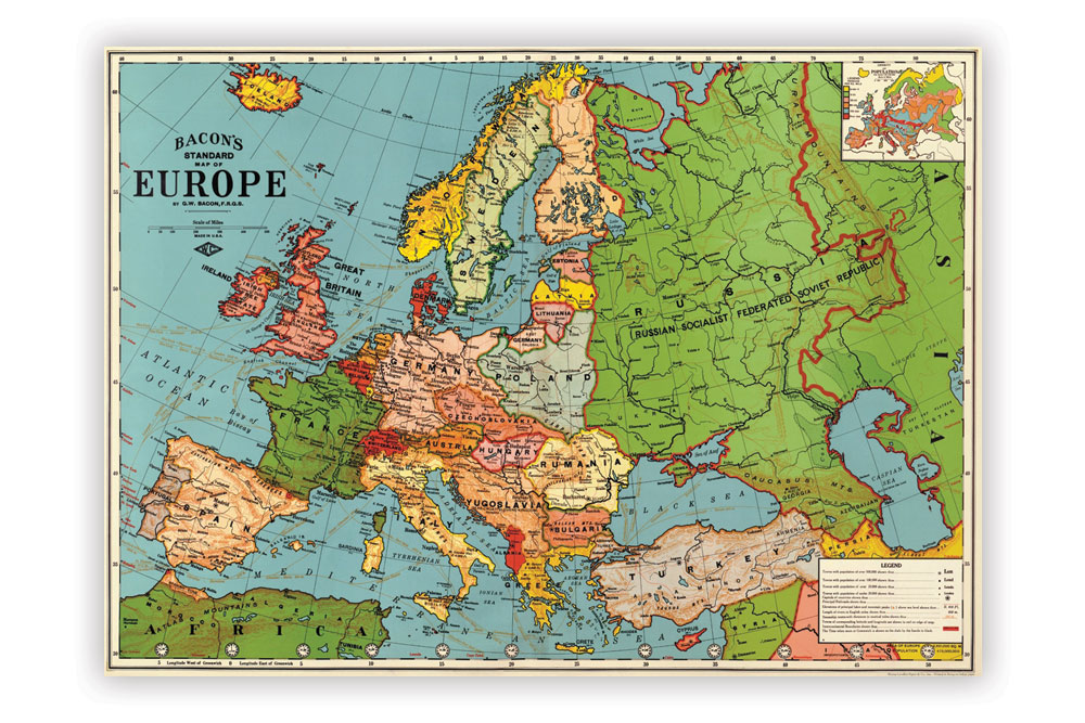 Map of Europe Poster Paper