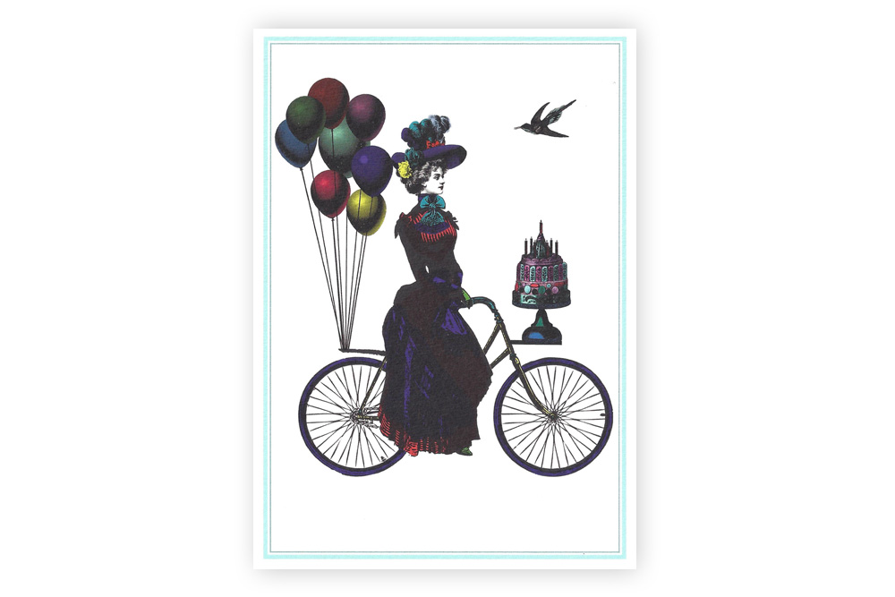 Party Cyclist Bicycle Greeting Card