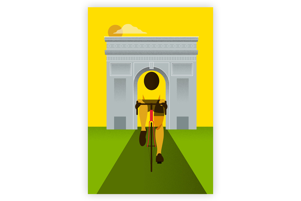 Le Tour – Arc de Triomphe Cycling Print by Eleanor Grosch