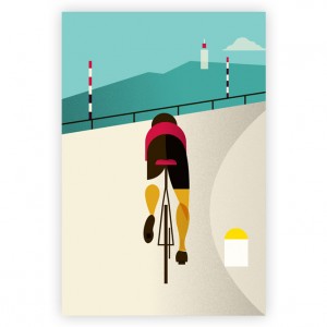 Le Tour - Mont Ventoux Cycling Print by Eleanor Grosch