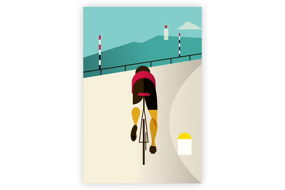 Le Tour – Mont Ventoux Cycling Print by Eleanor Grosch