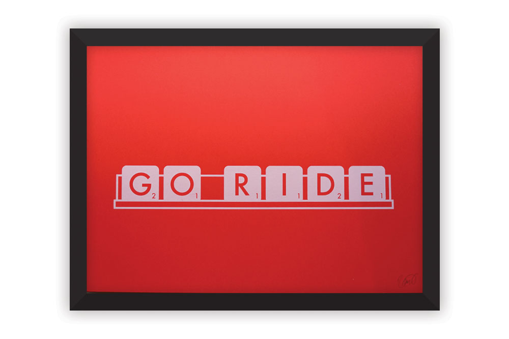Go Ride Cycling Print by Rebecca J Kaye