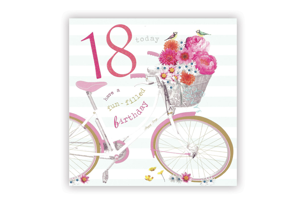 Happy 18th Birthday Bicycle Greeting Card