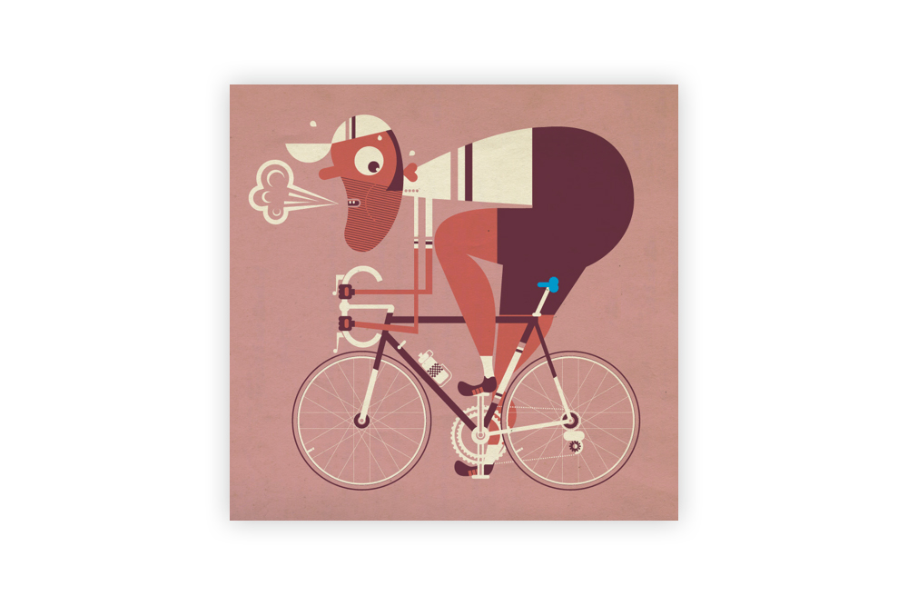 The Blue Saddle Cycling Print by Mick Marston