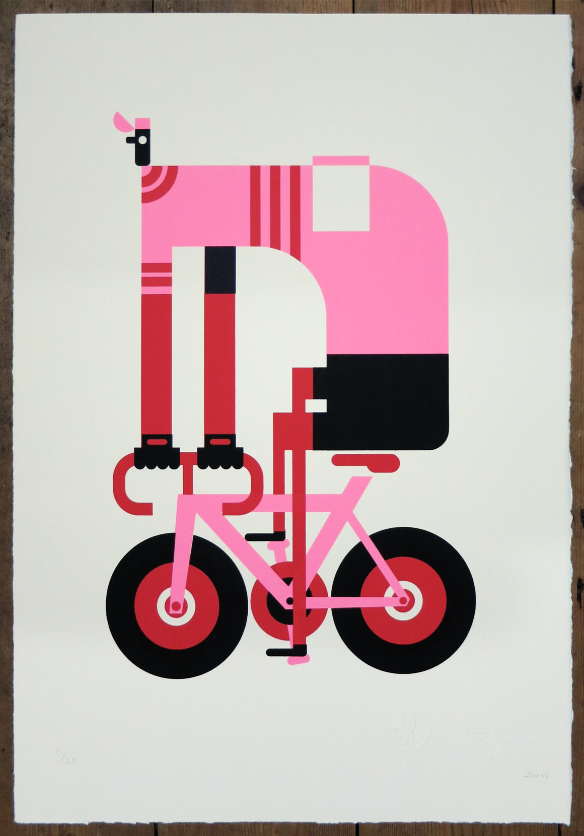 pink-cyclist-cycling-print-by-mick-marston