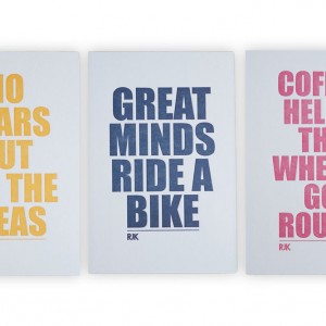 4 Letterpress Cycling Postcards – Rebecca J Kaye