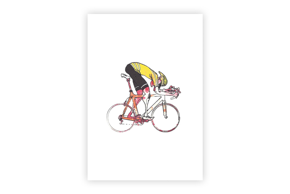 Lone Racer 10 Bicycle Greeting Card – Simon Spilsbury