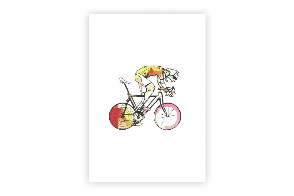 Lone Racer 02 Bicycle Greeting Card – Simon Spilsbury