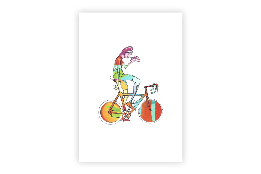 Lone Racer 03 Bicycle Greeting Card – Simon Spilsbury