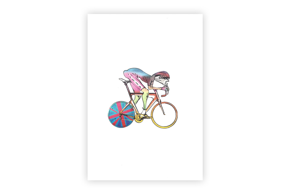 Lone Racer 04 Bicycle Greeting Card – Simon Spilsbury