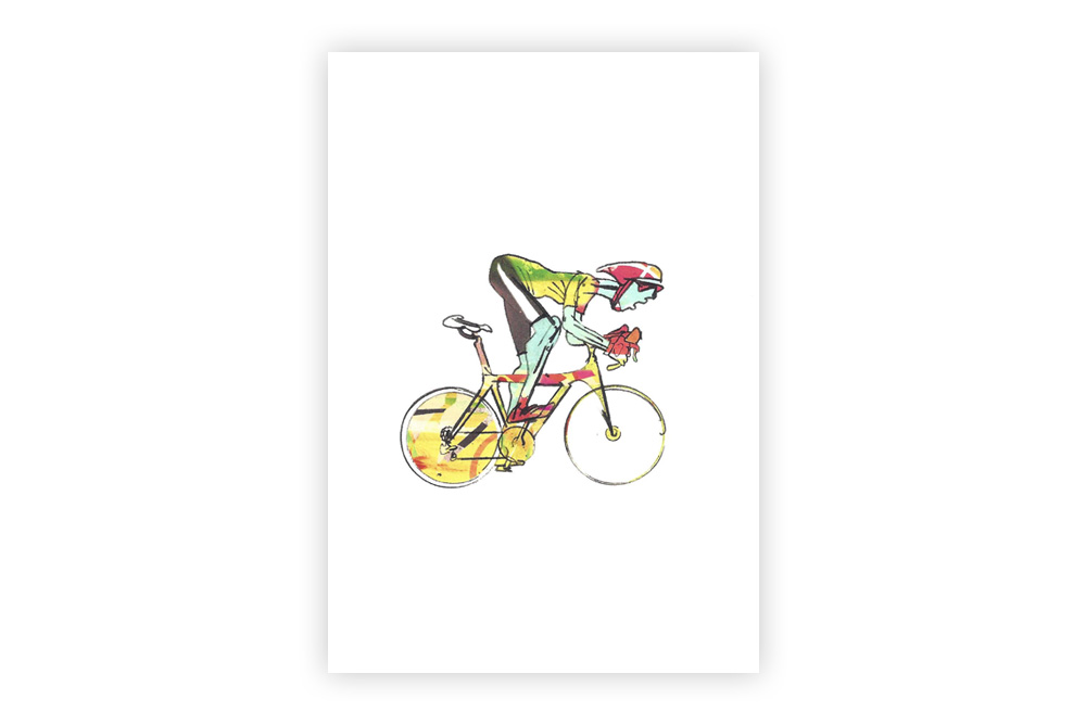 Lone Racer 06 Bicycle Greeting Card – Simon Spilsbury