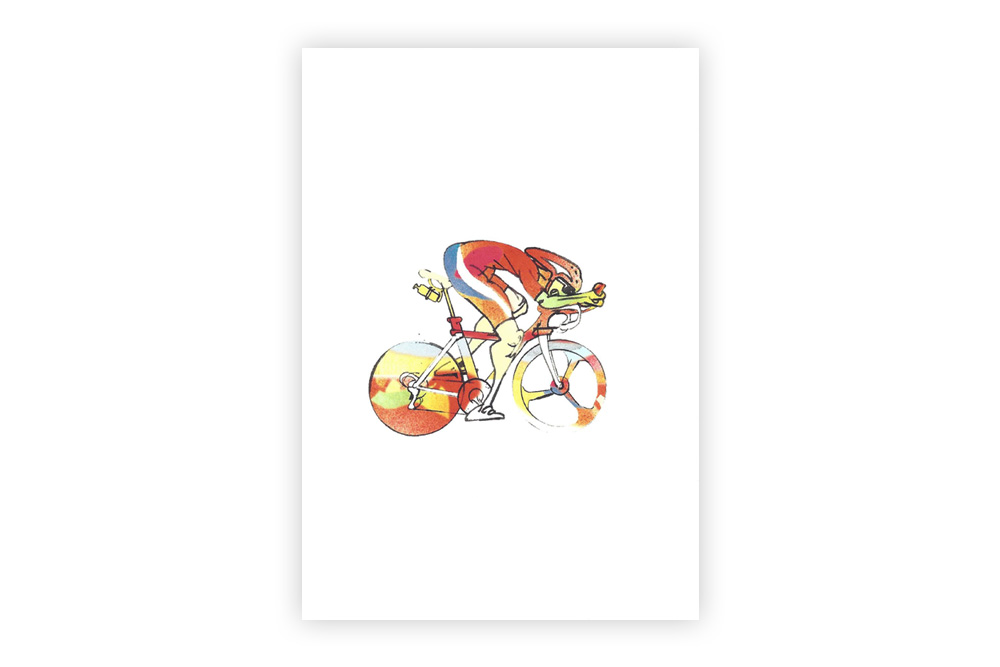 Lone Racer 07 Bicycle Greeting Card – Simon Spilsbury