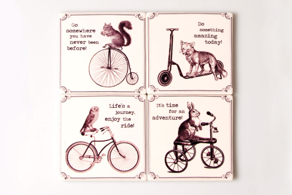 Animal Bicycle Coaster Set