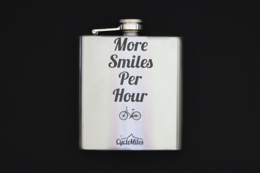 Bicycle Hip Flask – More Smiles per Hour – Ladies Bicycle