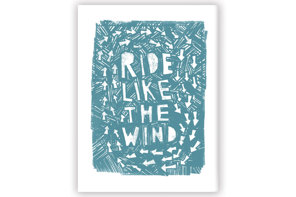 Ride Like the Wind Cycling Print by Anthony Oram