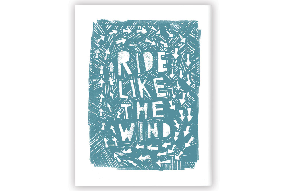 Ride Like the Wind Cycling Print by Anthony Oram