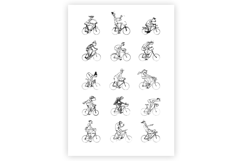 Man and Bike Cycling Print – Simon Spilsbury