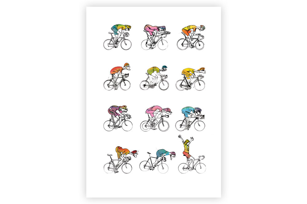 Midlife Cyclists Cycling Print – Simon Spilsbury