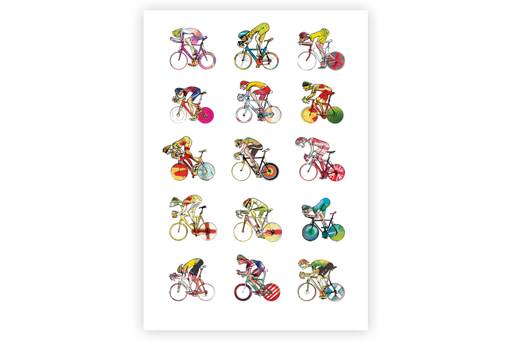 Roadies 02 Cycling Print – Simon Spilsbury