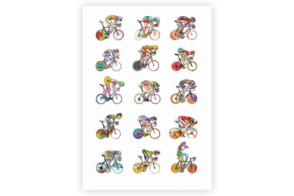 Roadies 01 Cycling Print – Simon Spilsbury