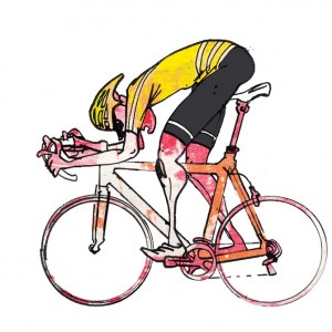 Roadies 02 Cycling Print – Simon Spilsbury