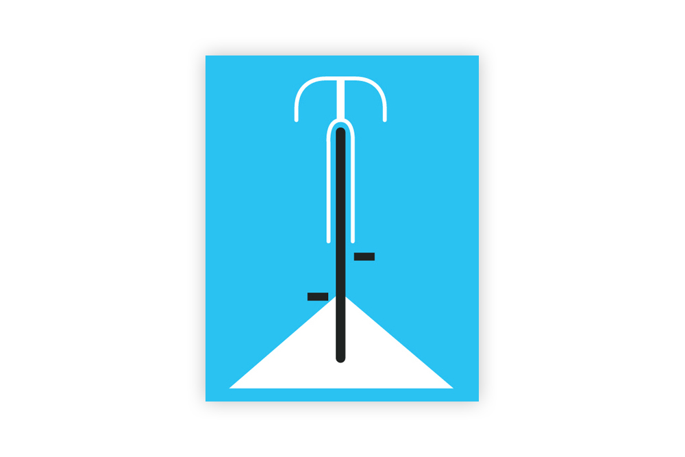 Simple Blue Bicycle Print by Eleanor Grosch