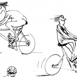 The Enthusiasts A2 Cycling Print – Simon Spilsbury