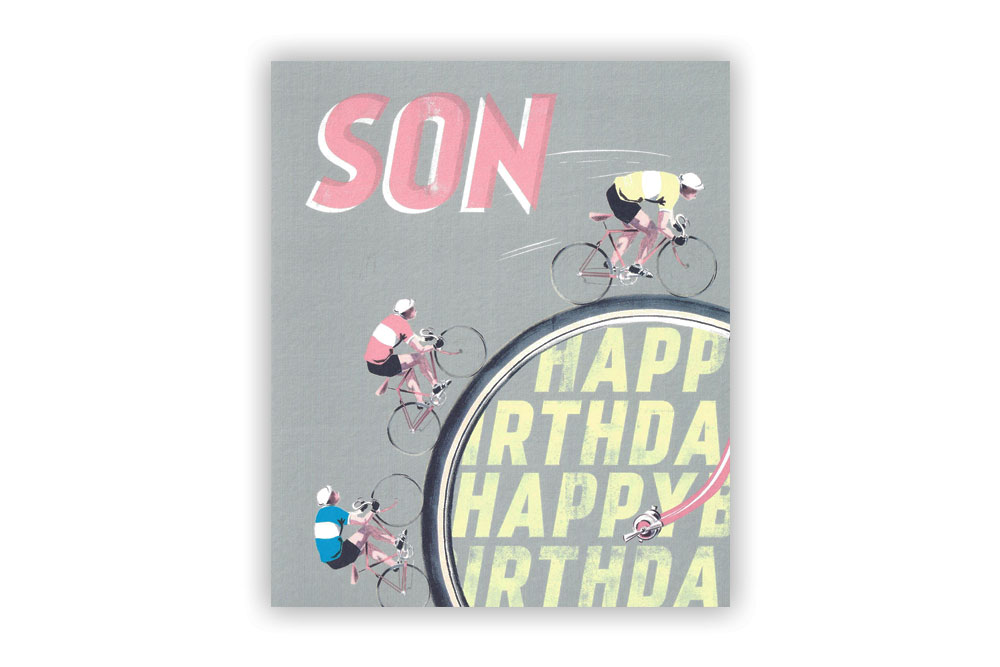 Happy Birthday Son Bicycle Greeting Card