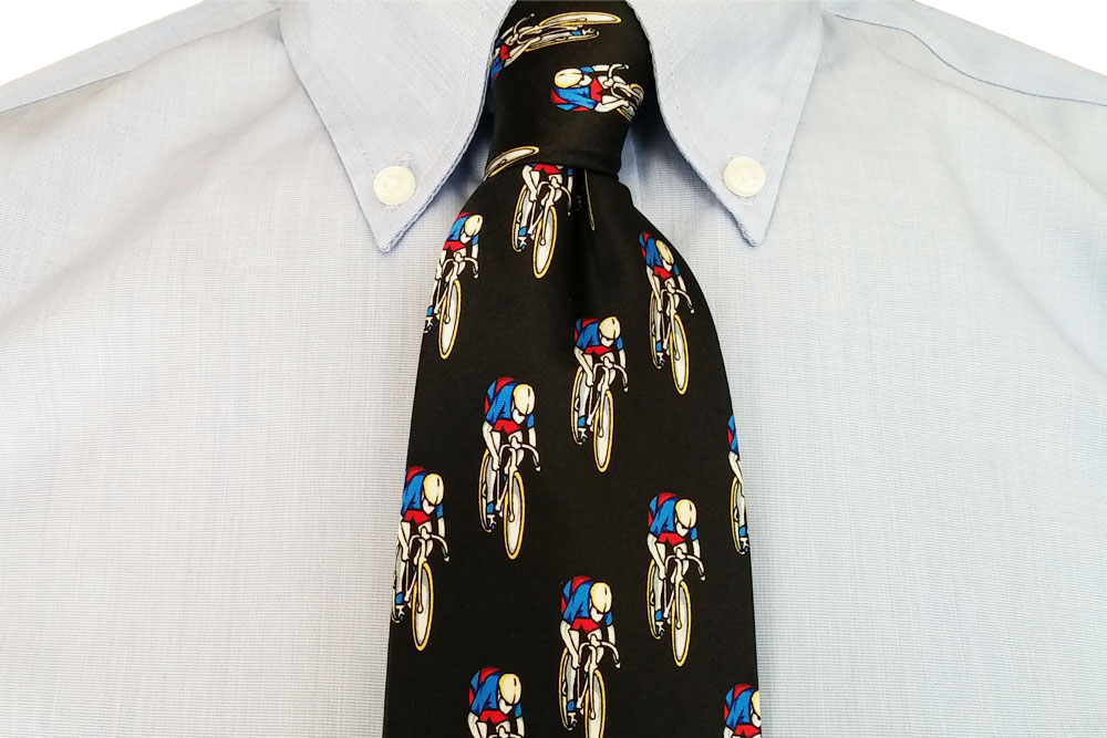 Black Silk Racing Bicycle Tie