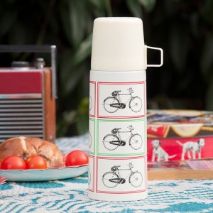 Bicycle Riders Flask and Cup