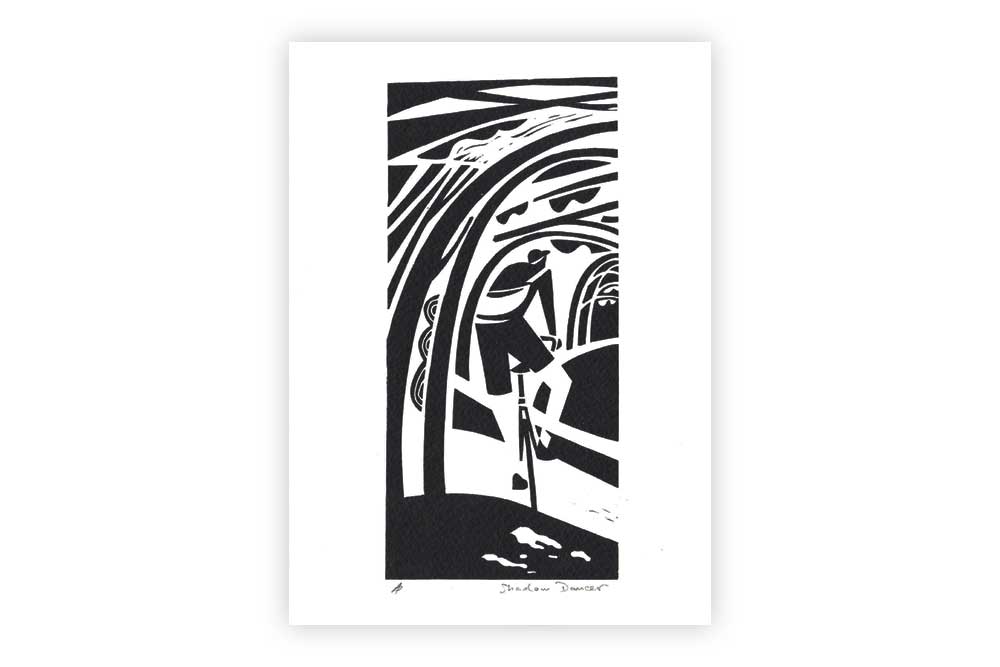 Shadow Dancer Bicycle Greeting Card by Andrew Pavitt